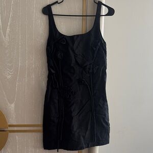 Farm Rio black linen dress